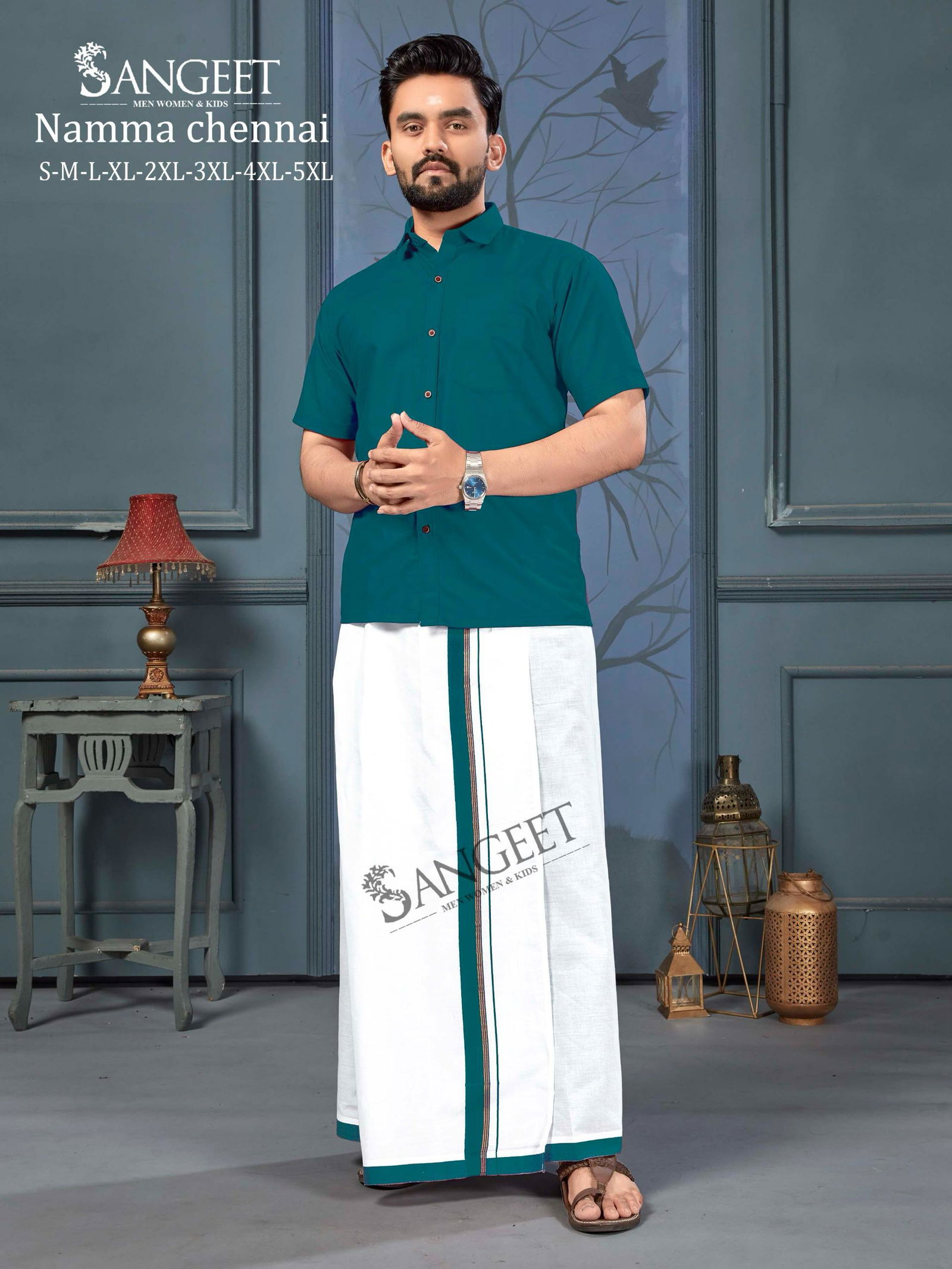 Sangeet Namma Chennai Cotton Slub Shirt With Vesti Surat Wholesale Online
